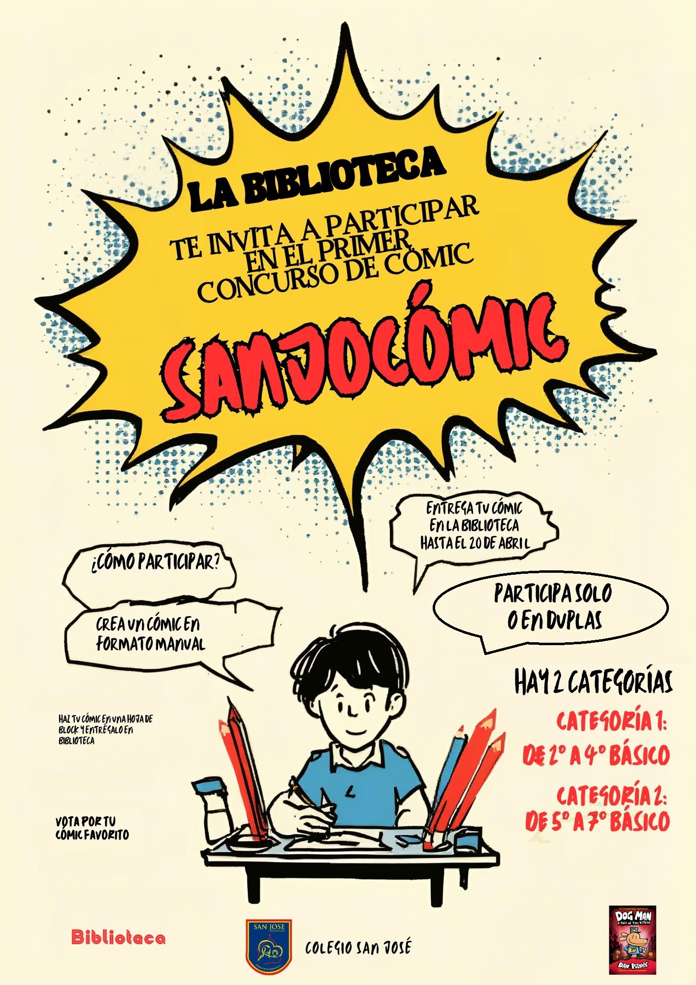 Afiche Sanjocómic - Biblioteca Colegio San José de Chicureo (1)
